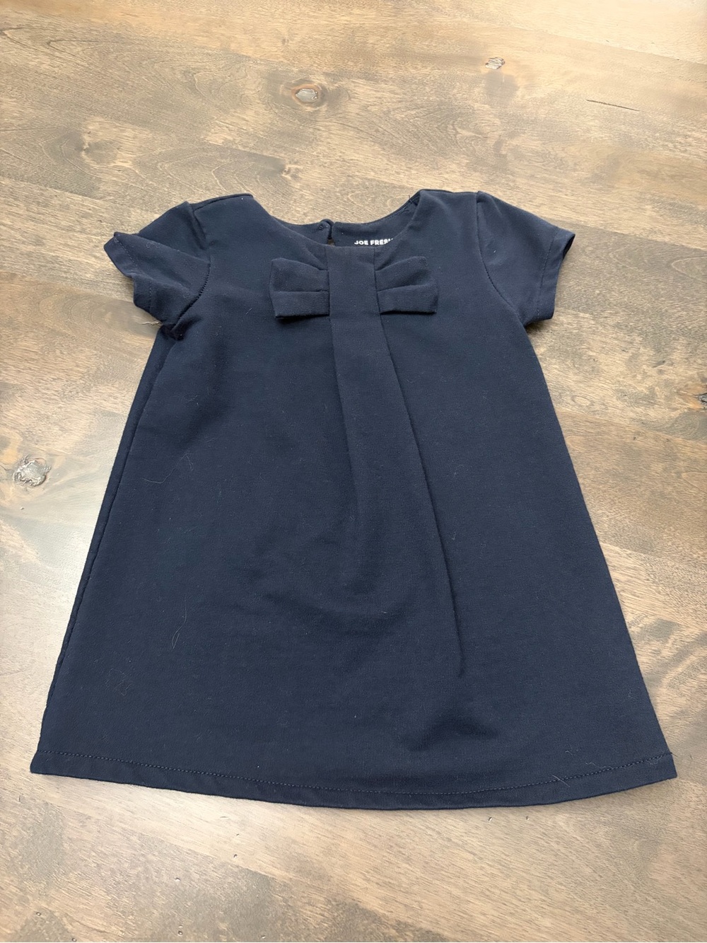 Joe Fresh Navy Bow-Front Casual Girls Dress